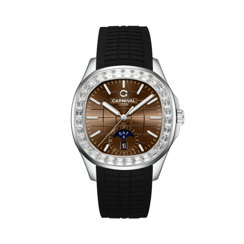 CARNIVAL 1986 AQUANUS SILVER AUTOMATIC BROWN 8113G2-VT-DCS-N