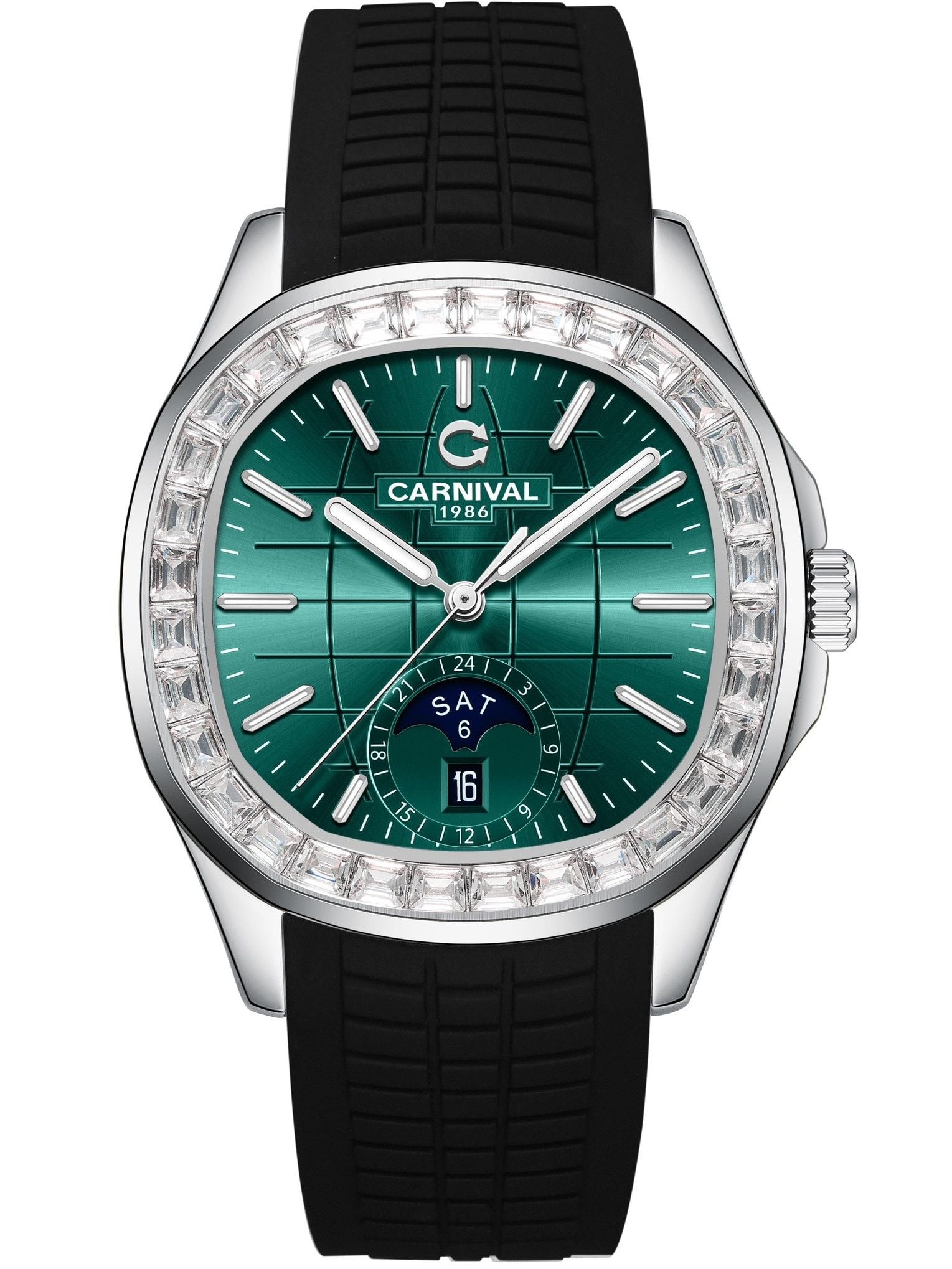 CARNIVAL 1986 AQUANUS SILVER AUTOMATIC MALLARD GREEN 8113G2-VT-DCS-XL