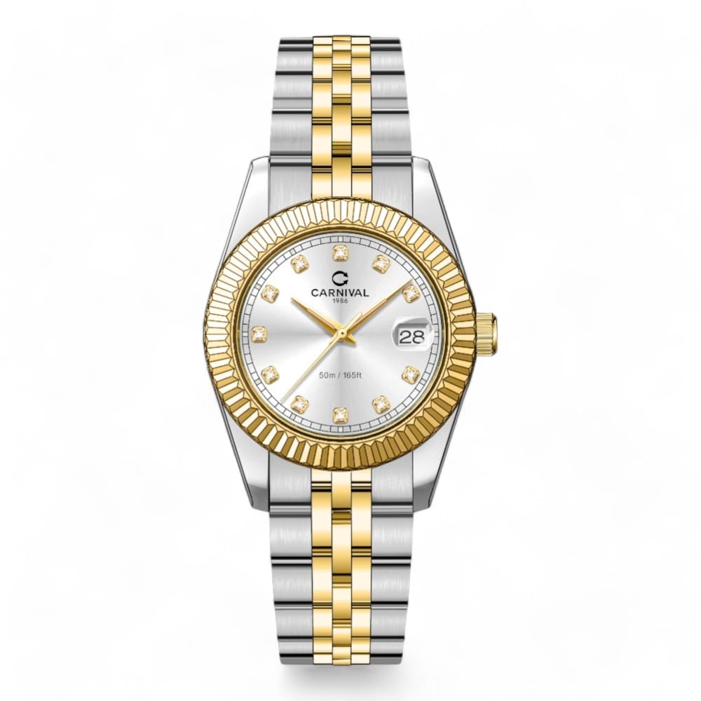 ĐỒNG HỒ NỮ CARNIVAL QUARTZ TRẮNG 8131L-CV-T