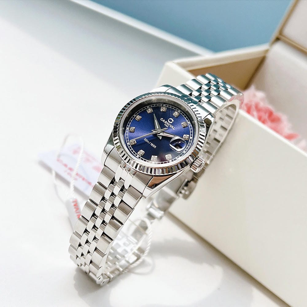 ĐỒNG HỒ NỮ CARNIVAL QUARTZ XANH 8131L-VT-X