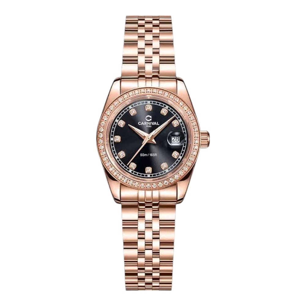 ĐỒNG HỒ NỮ CARNIVAL QUARTZ ĐEN 8131L2-VH-D