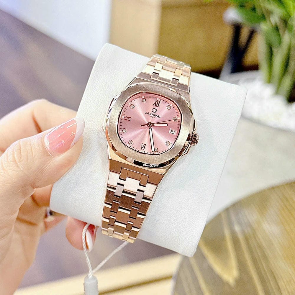 ĐỒNG HỒ NỮ CARNIVAL QUARTZ 8160L-VH-H HỒNG
