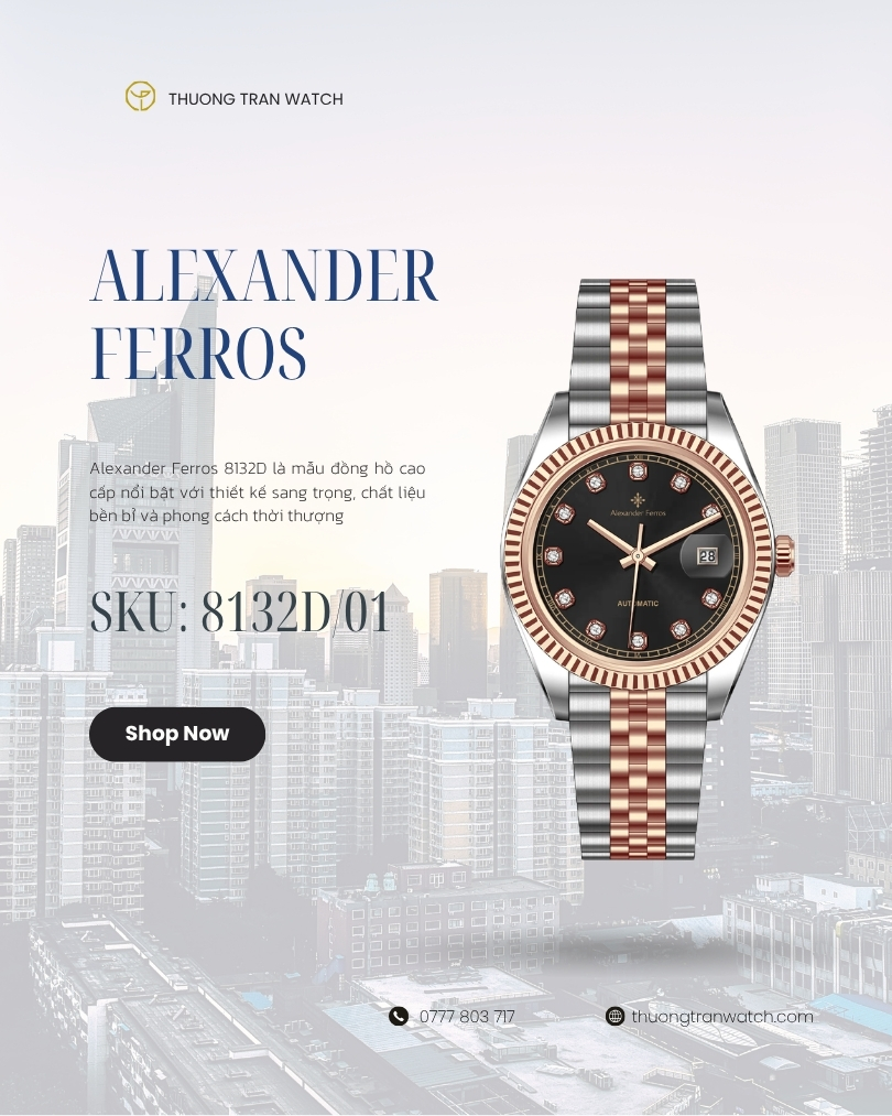ĐỒNG HỒ NAM ALEXANDER FERROS AUTOMATIC 8132D/01