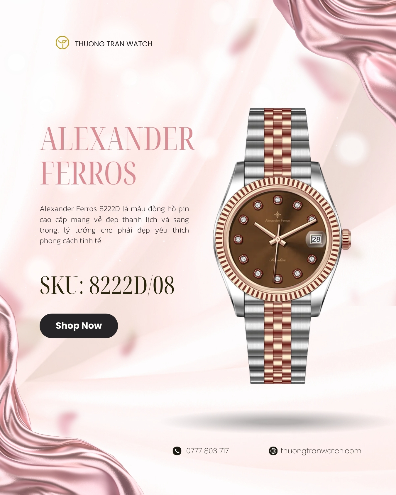 ĐỒNG HỒ NỮ ALEXANDER FERROS 8222D/08