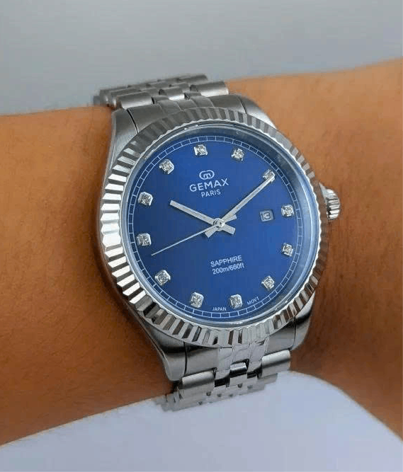ĐỒNG HỒ NAM GEMAX GP3008BU XANH ĐẠI DƯƠNG CUỐN HÚT DÀNH CHO MẠNG THỦY