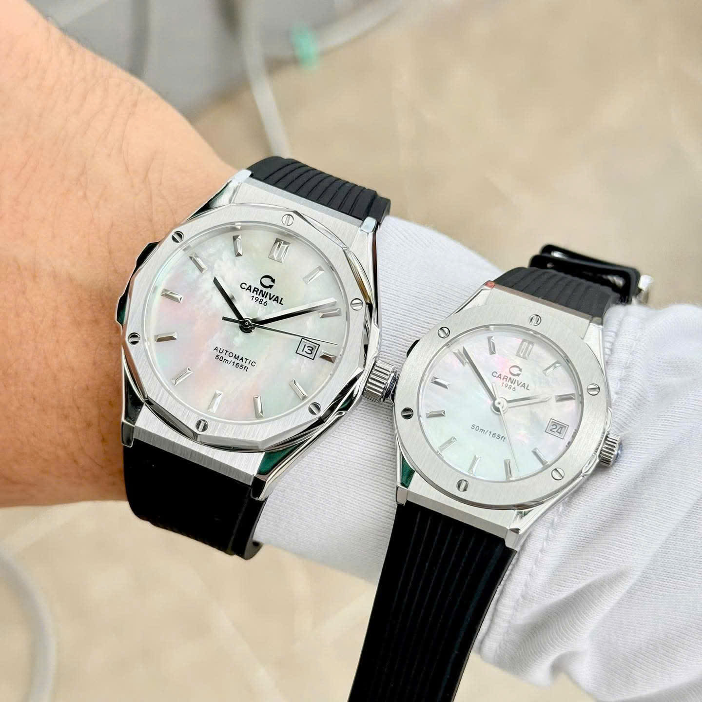 ĐỒNG HỒ ĐÔI CARNIVAL 8168G-VT-DCS-TK MOP - CARNIVAL 8168L-VT-DCS-TK MOP