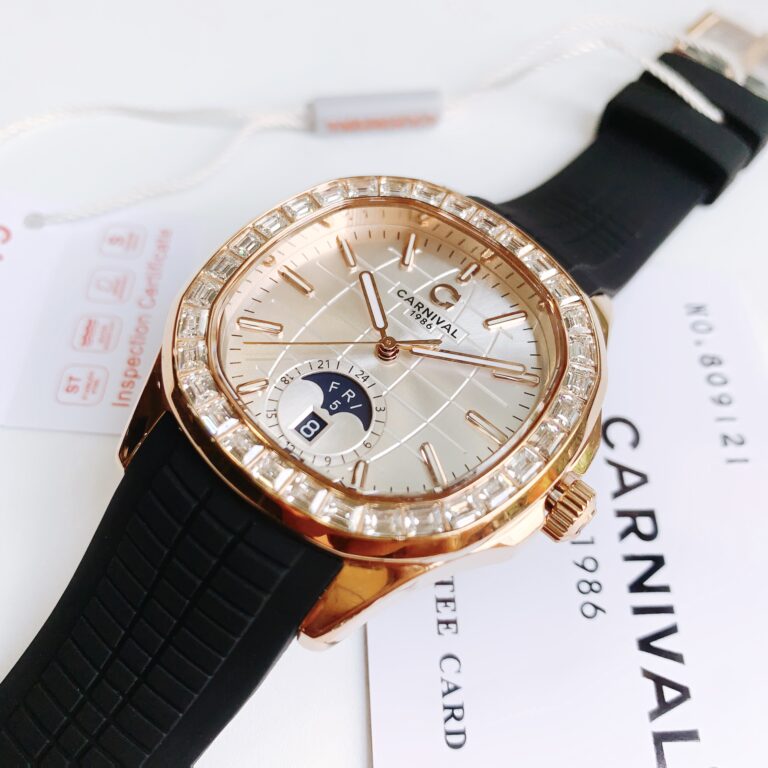 CARNIVAL 1986 AQUANUS ROSE GOLD AUTOMATIC WHITE 8113G2-VH-DCS-T