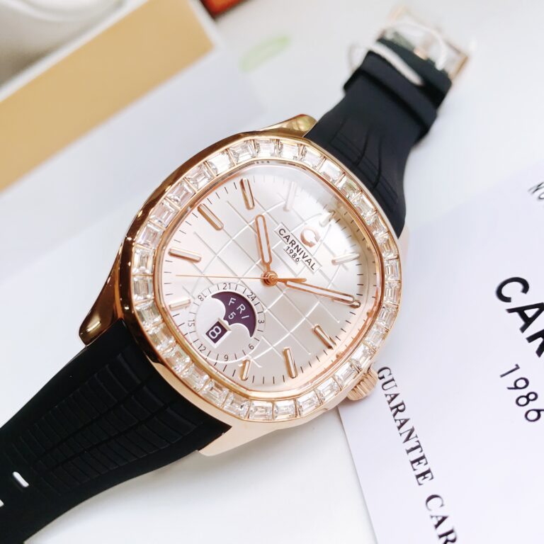 CARNIVAL 1986 AQUANUS ROSE GOLD AUTOMATIC WHITE 8113G2-VH-DCS-T