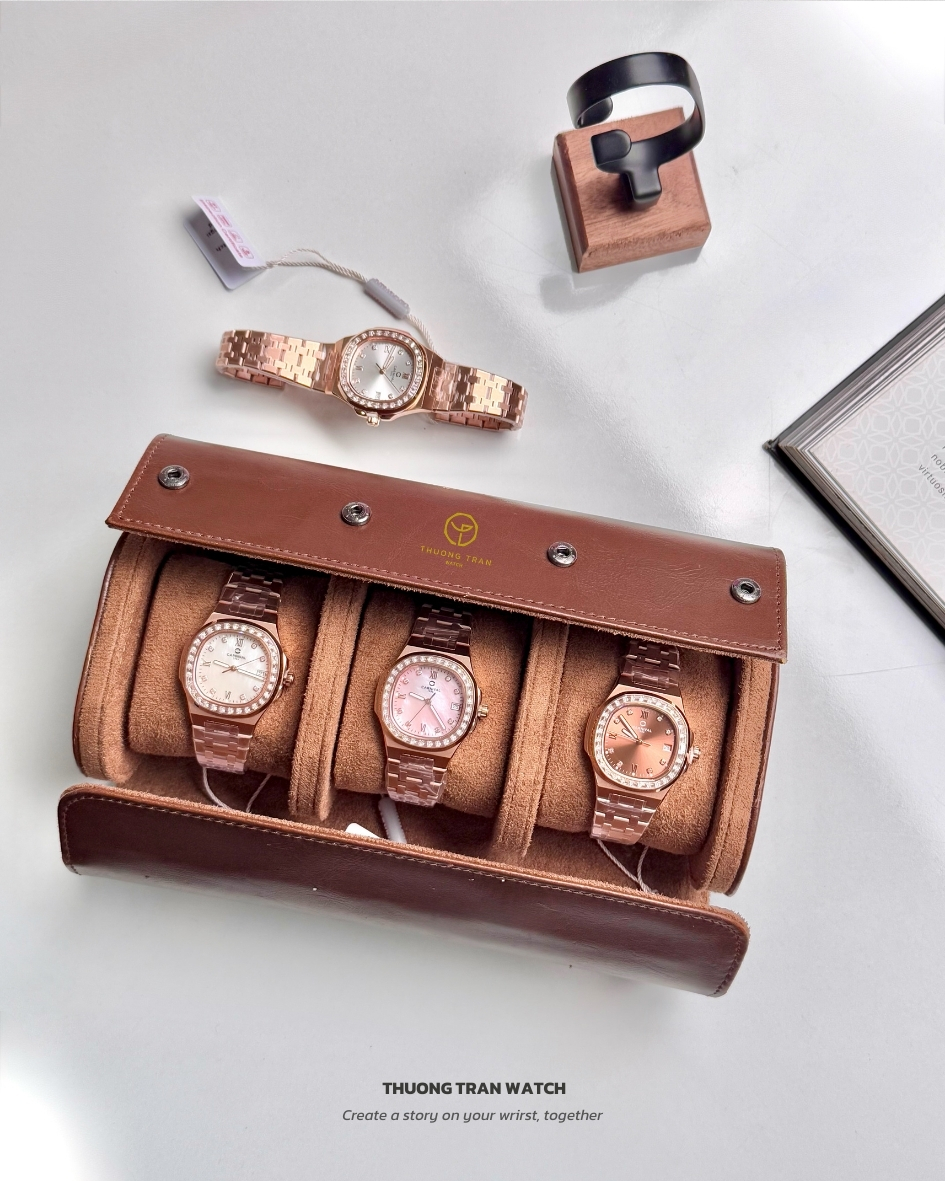 ĐỒNG HỒ NỮ CARNIVAL QUARTZ XÀ CỪ HỒNG 8160L2-VH-HK