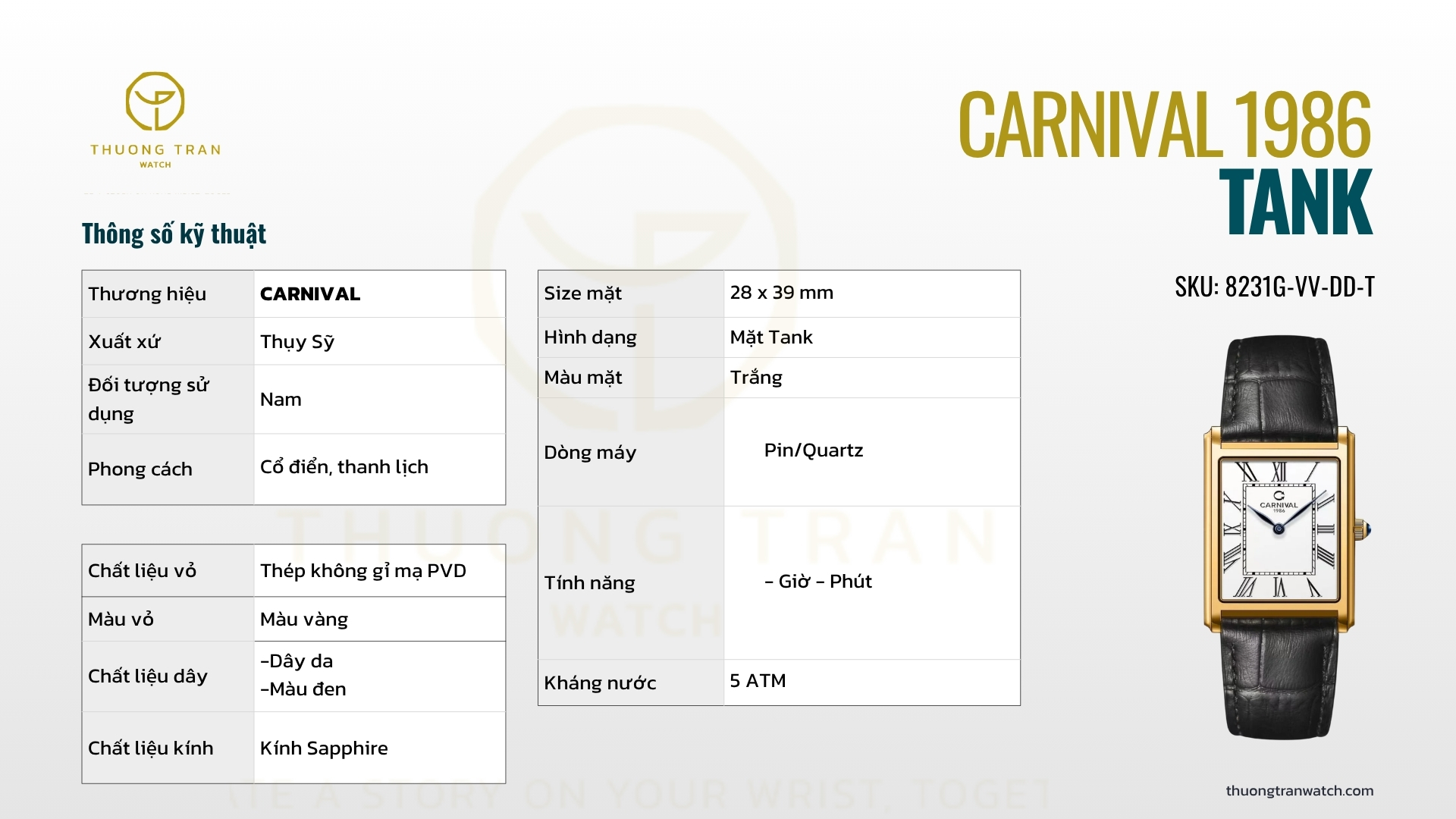 ĐỒNG HỒ NAM CARNIVAL 8231G-VV-DD-T