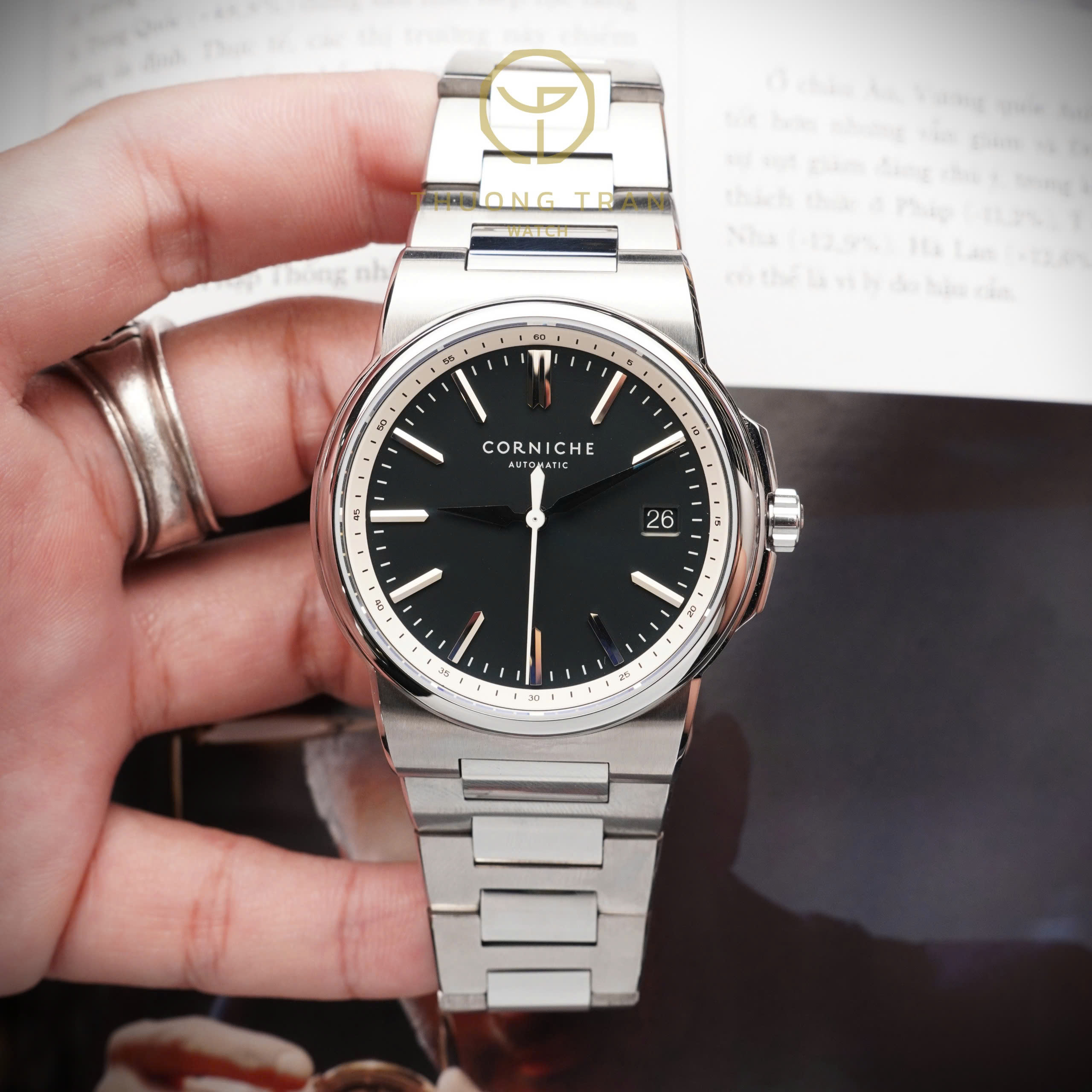 LA GRANDE CORNICHE STEEL WITH BLEU MARINE DIAL CRN0030A