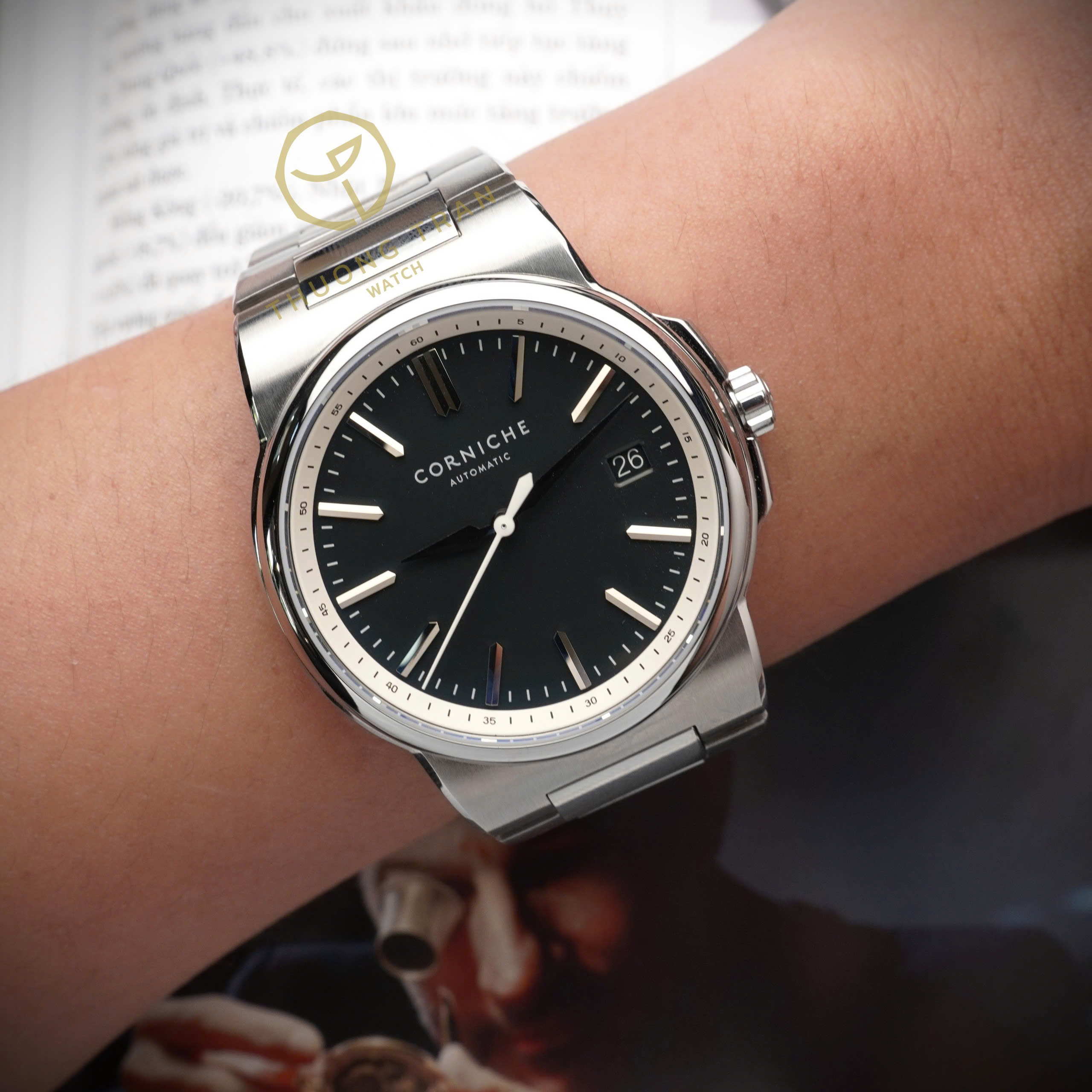 LA GRANDE CORNICHE STEEL WITH BLEU MARINE DIAL CRN0030A