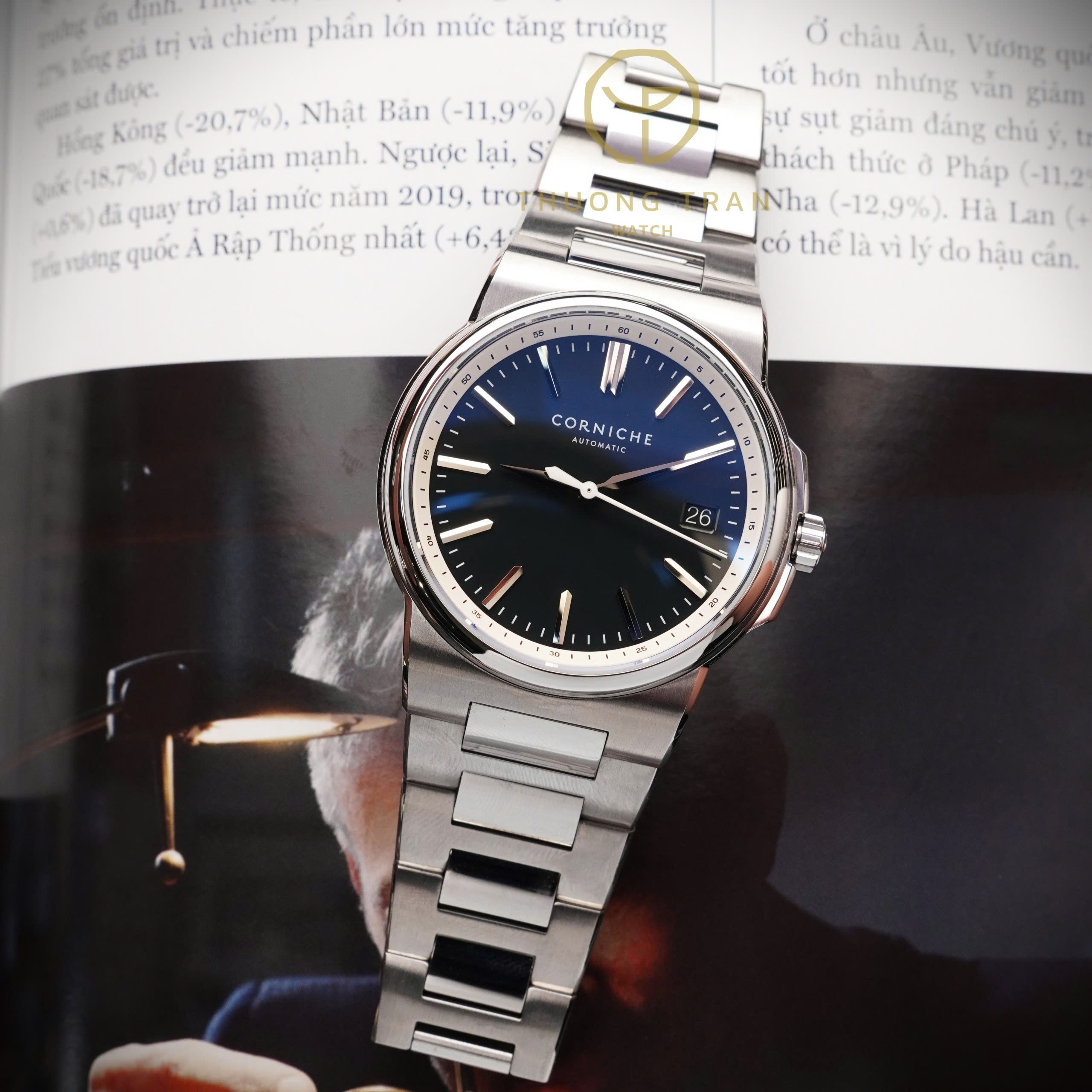 LA GRANDE CORNICHE STEEL WITH BLEU MARINE DIAL CRN0030A