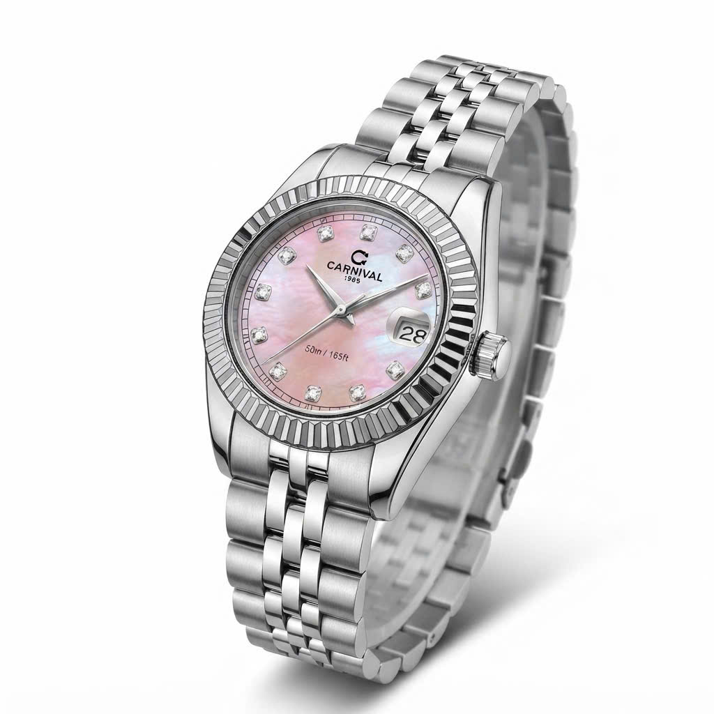 ĐỒNG HỒ NỮ CARNIVAL QUARTZ XÀ CỪ HỒNG 8131L-VT-HK