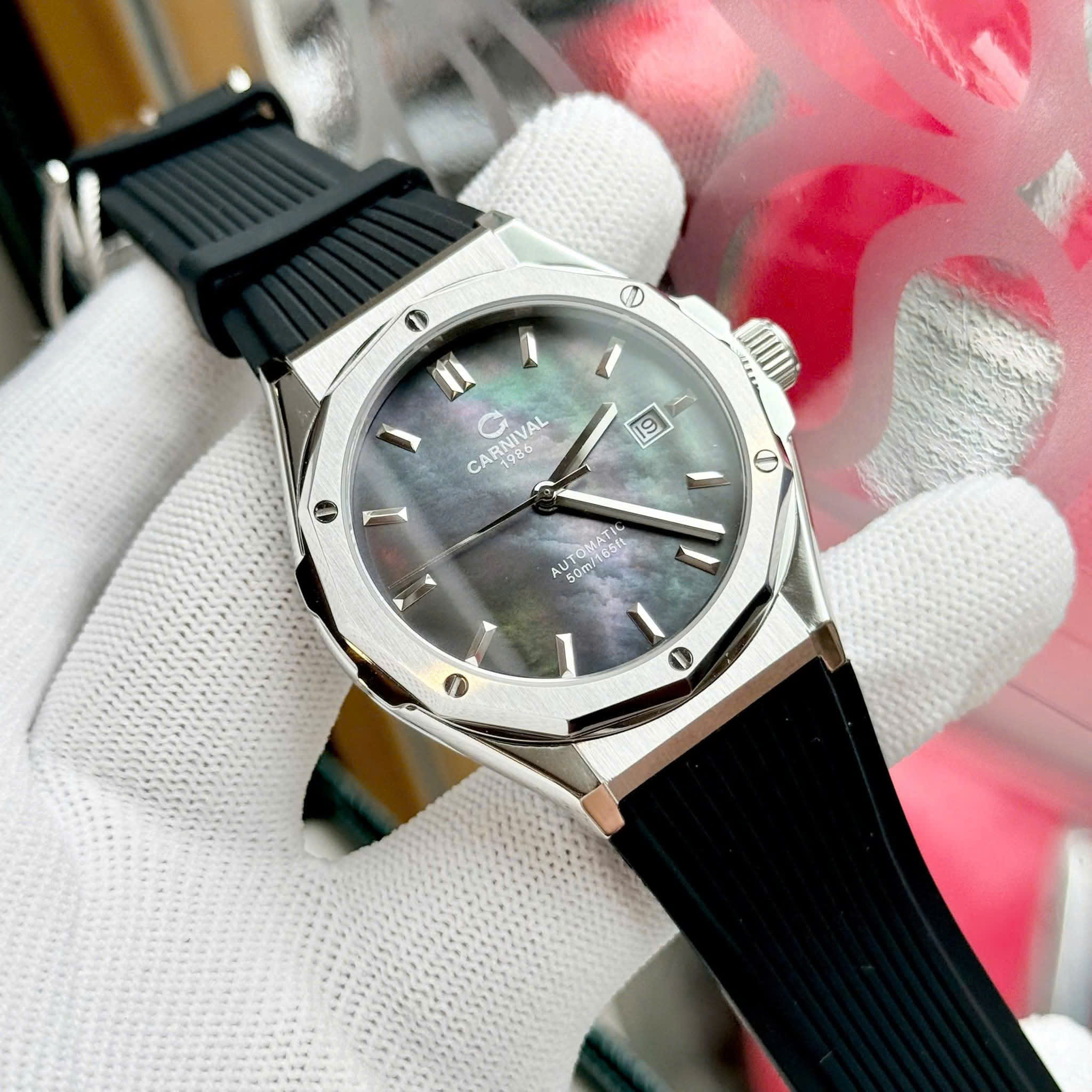 ĐỒNG HỒ ĐÔI CARNIVAL 8168G-VT-DCS-DK BLACK MOP - CARNIVAL 8168L-VT-DCS-DK BLACK MOP