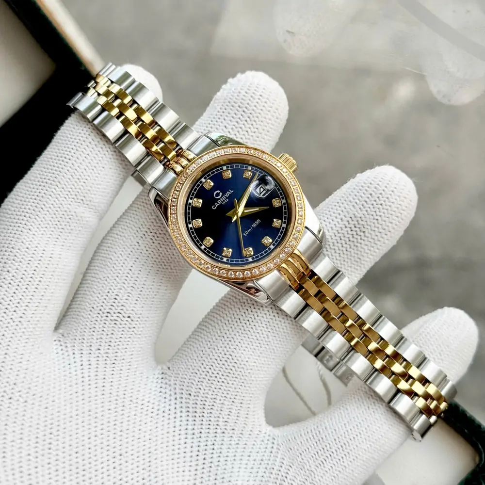 ĐỒNG HỒ NỮ CARNIVAL QUARTZ XANH DƯƠNG 8131L2-CV-X