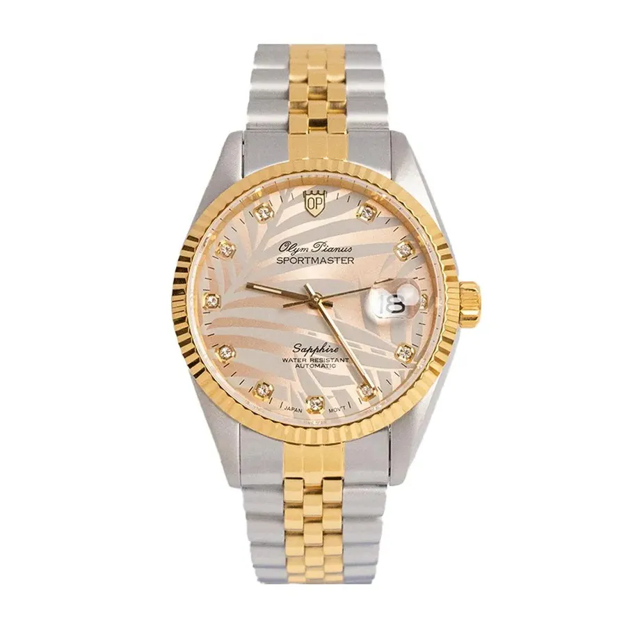 OLYM PIANUS SPORTMASTER AUTOMATIC LÁ CỌ VÀNG OP89322AGSK-V-C