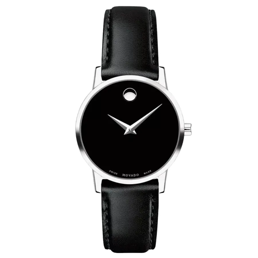 ĐỒNG HỒ NỮ MOVADO CLASSIC MUSEUM QUARTZ BLACK DIAL WATCH 0607317