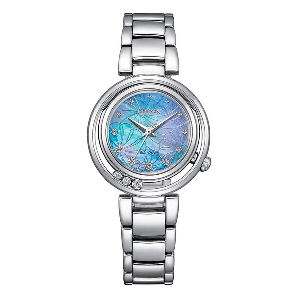 ĐỒNG HỒ NỮ CITIZEN XÀ CỪ XANH QUARTZ ECO DRIVE MOP EM1110-81N