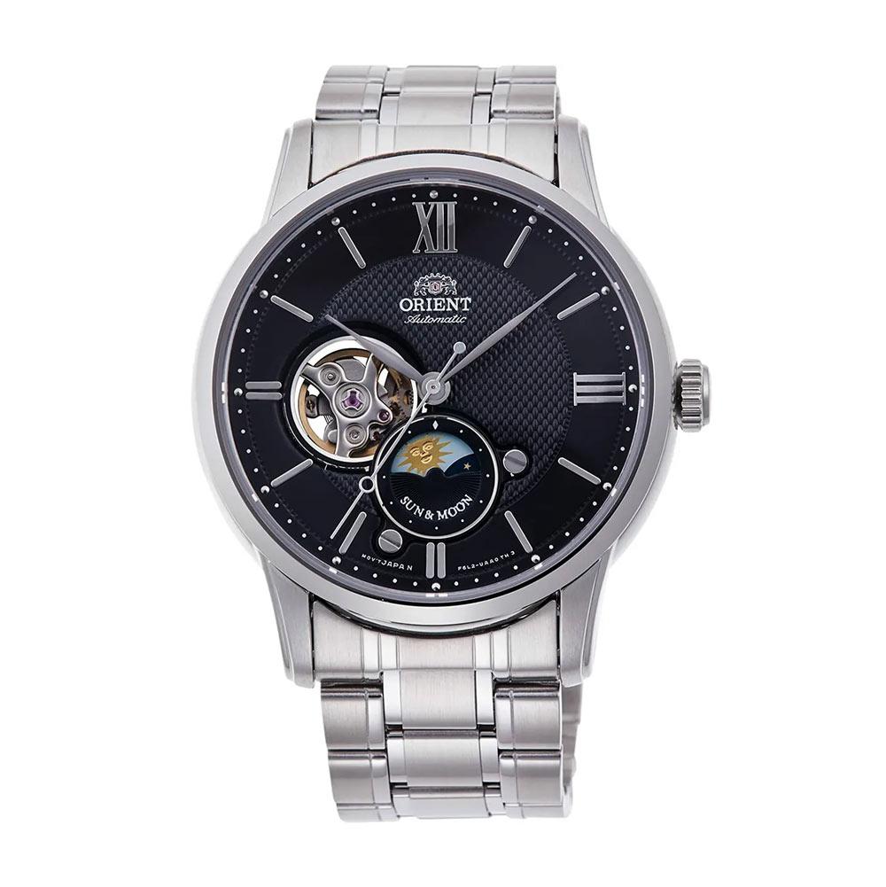 ORIENT OPEN HEART BLACK STEEL SUN & MOON GEN 4 RN-AS0001B (Nội địa)