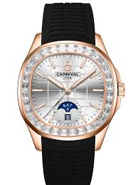 CARNIVAL 1986 AQUANUS ROSE GOLD AUTOMATIC WHITE 8113G2-VH-DCS-T