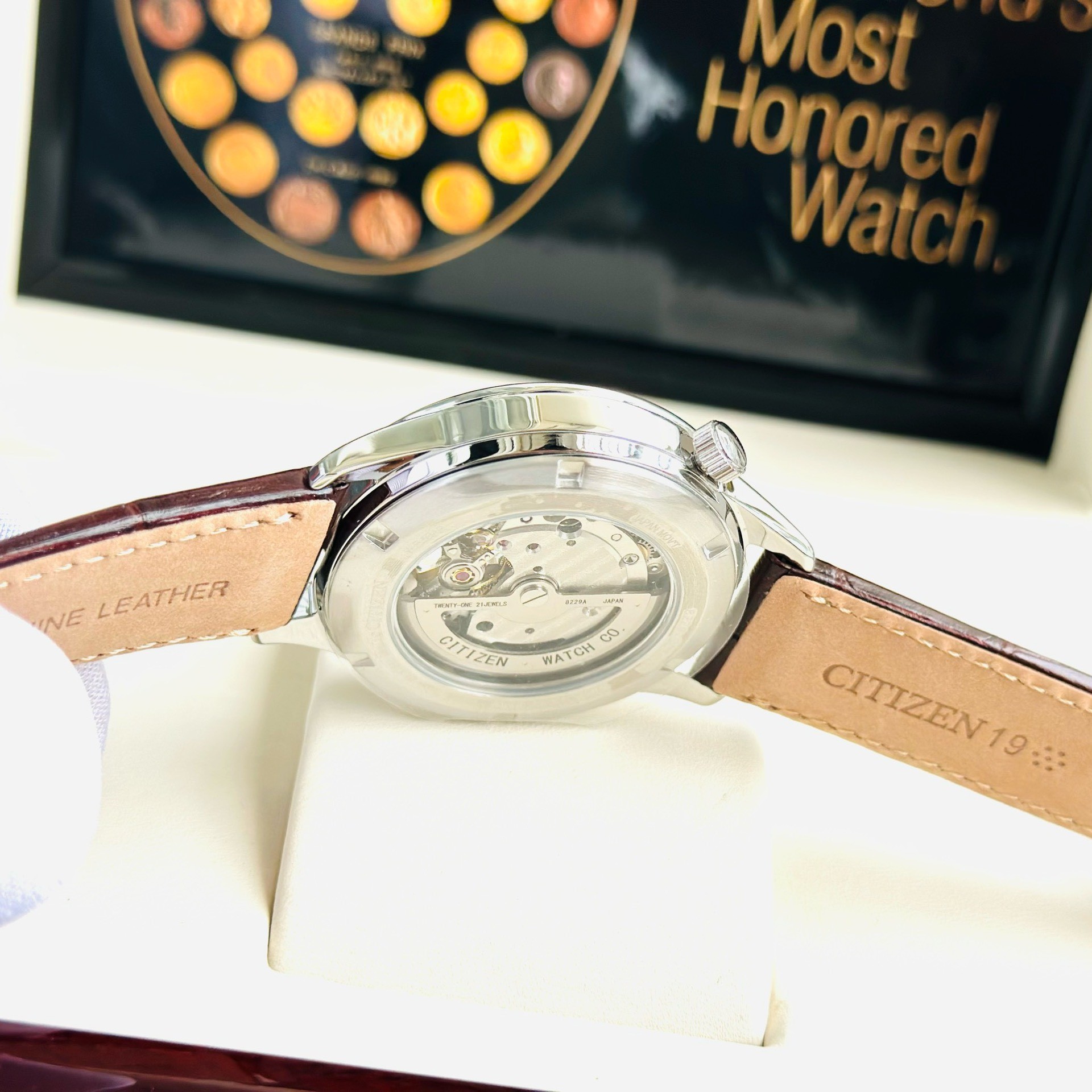 CITIZEN SUNSHINE AND LUNA OPEN HEART AUTOMATIC CHAMPAGNE NH9130-17A