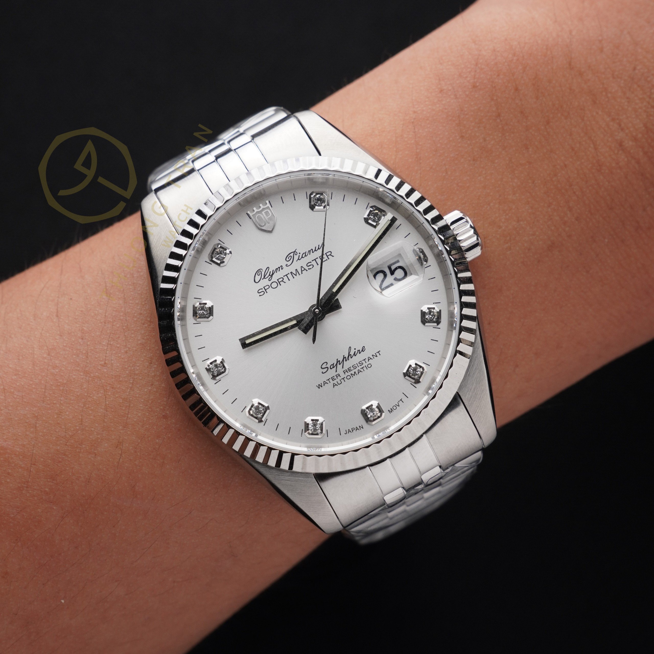 OLYM PIAINUS SPORTMASTER AUTOMATIC WHITE OP89322AGS-T