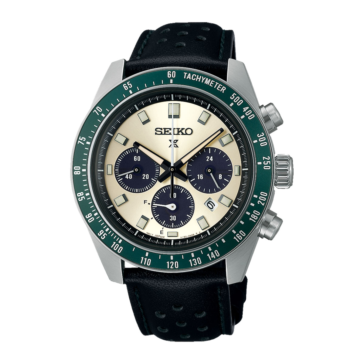 ĐỒNG HỒ NAM SEIKO PROSPEX SPEEDTIMER CHRONOGRAPH IVORY GREEN QUARTZ SSC943P1