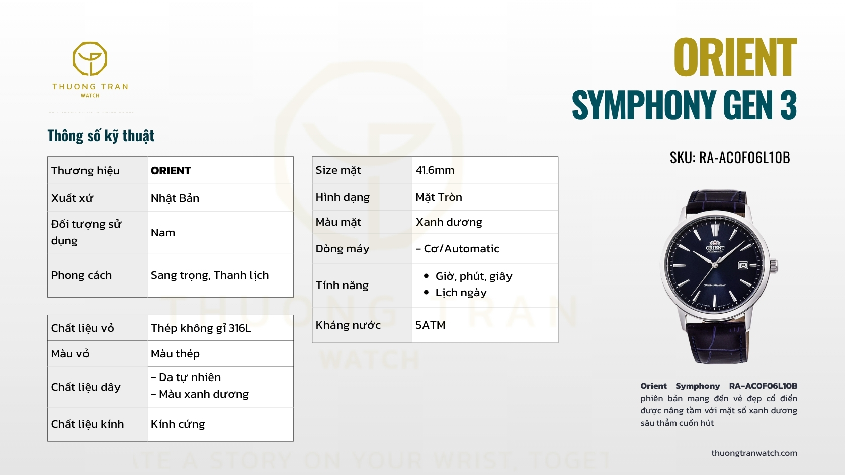 ĐỒNG HỒ NAM ORIENT SYMPHONY GEN 3 RA-AC0F06L10B