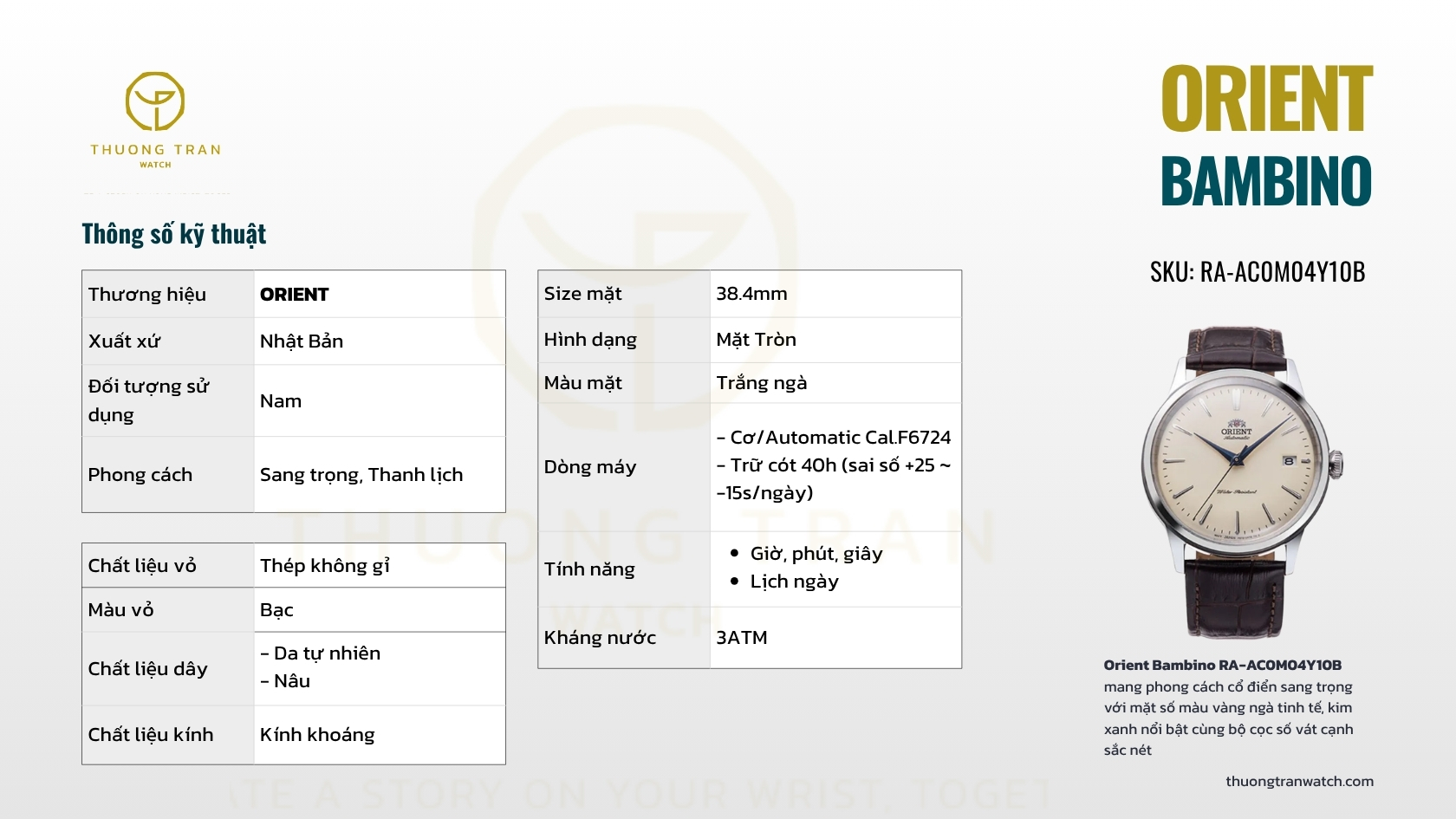 ĐỒNG HỒ NAM ORIENT BAMBINO RA-AC0M04Y10B
