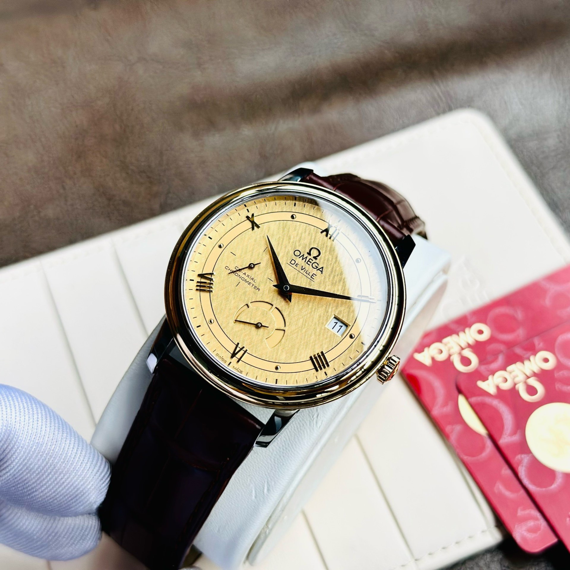 OMEGA DE-VILLE PRESTIGE CO‑AXIAL POWER RESERVE 424.23.40.21.08.001