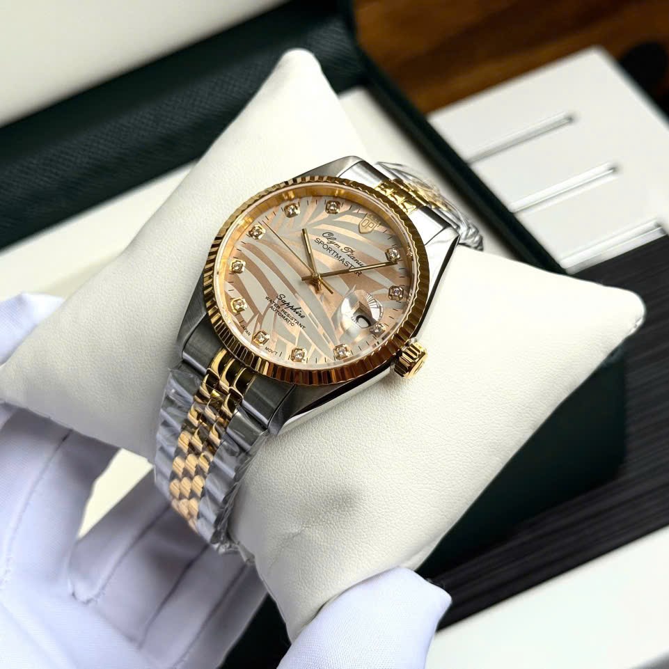 OLYM PIANUS SPORTMASTER AUTOMATIC LÁ CỌ VÀNG OP89322G