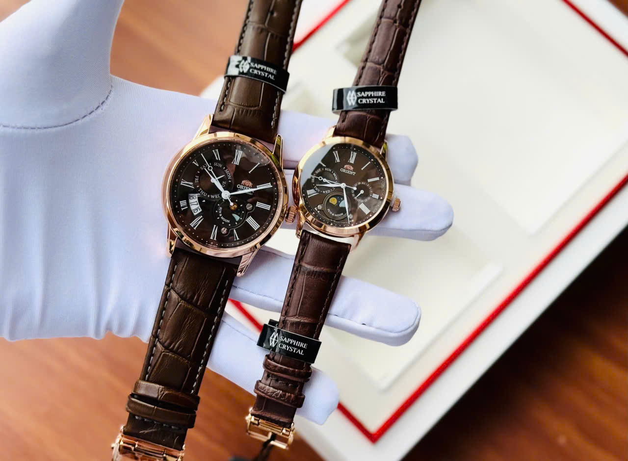 ORIENT CLASSIC SUN AND MOON QUARTZ BROWN RA-KA0002Y10A