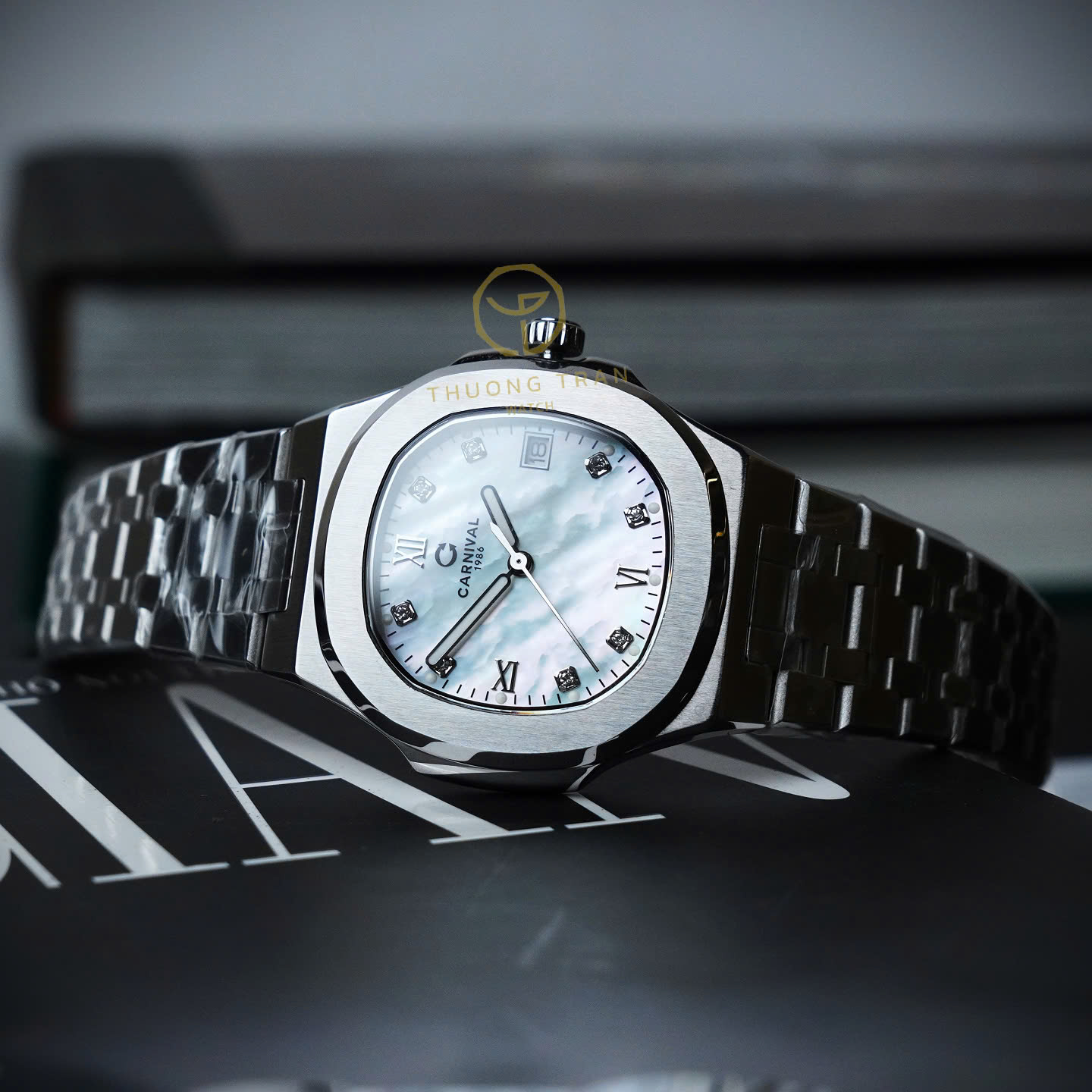 ĐỒNG HỒ NỮ CARNIVAL QUARTZ XÀ CỪ 8160L-VT-MOP