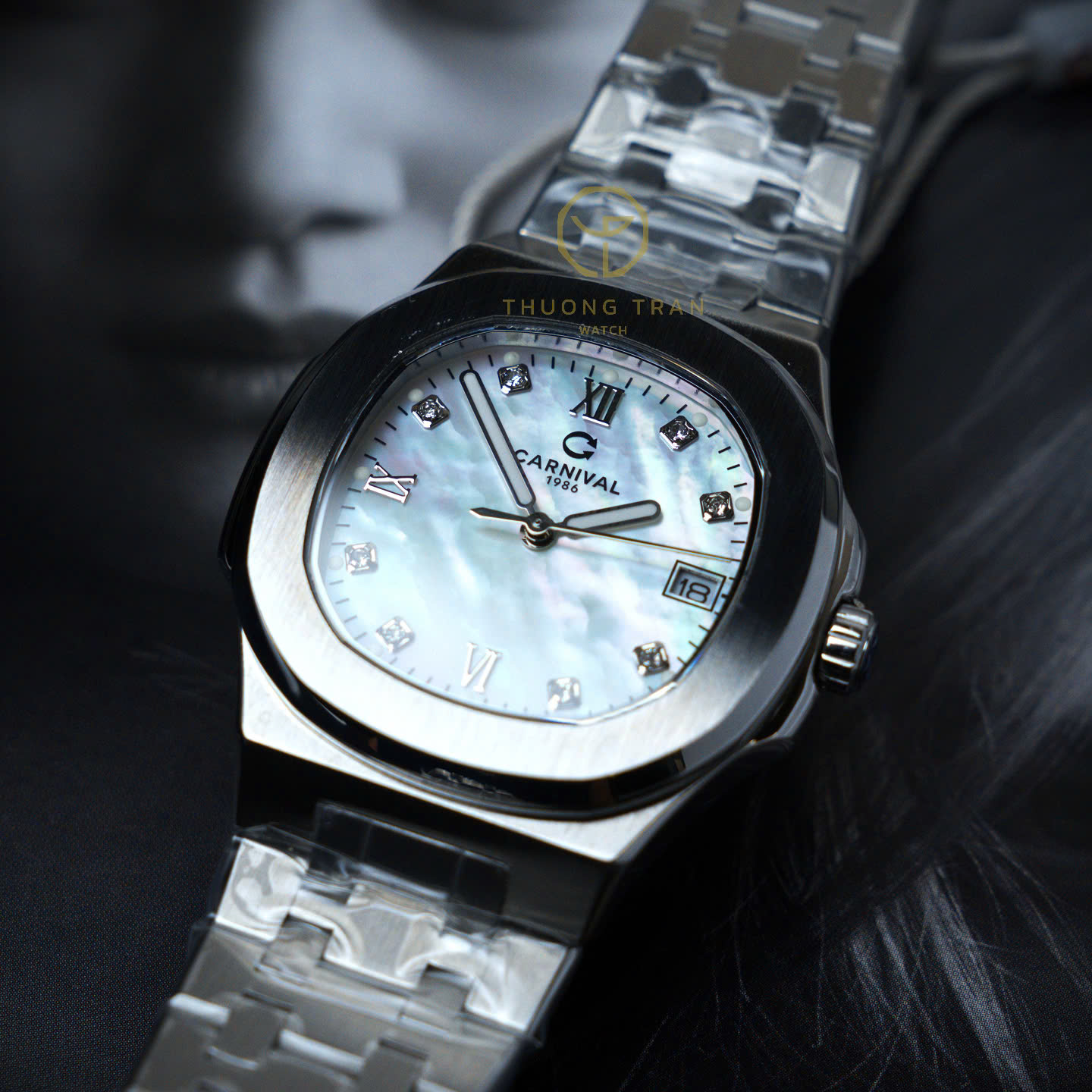 ĐỒNG HỒ NỮ CARNIVAL QUARTZ XÀ CỪ 8160L-VT-MOP