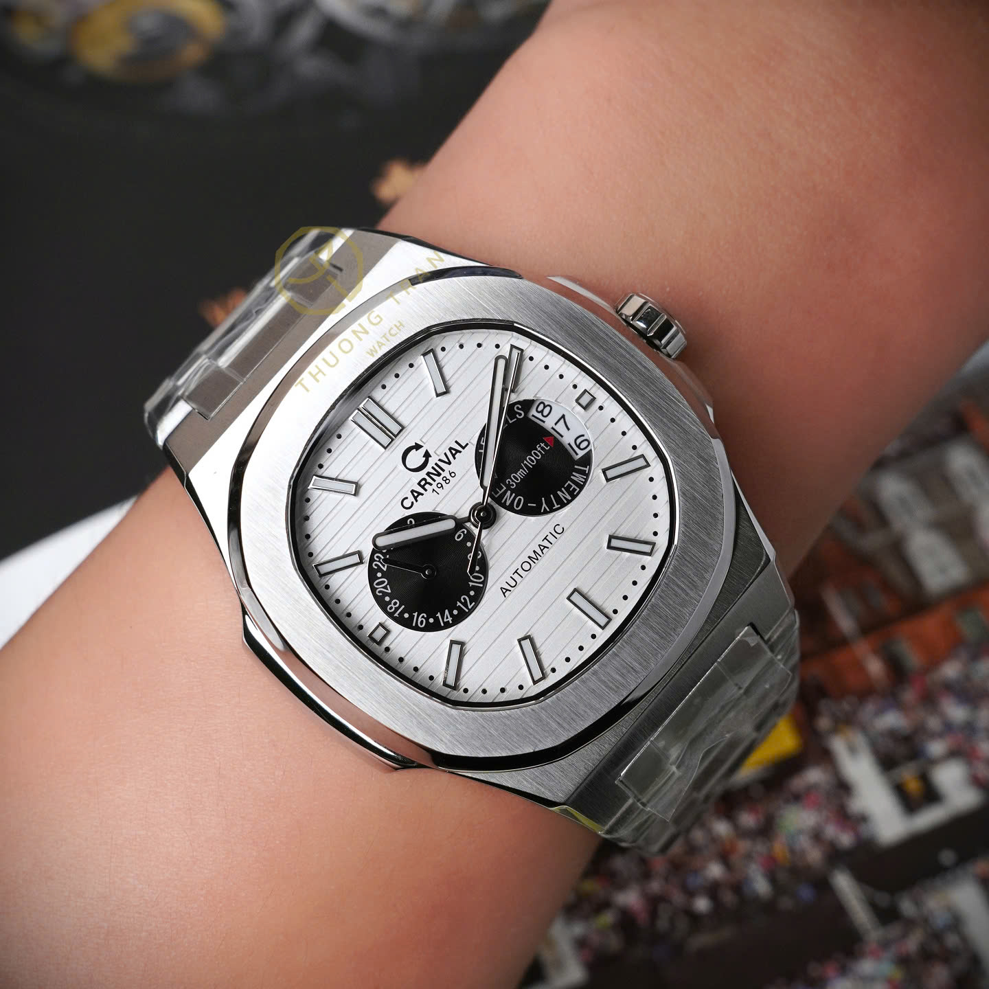 ĐỒNG HỒ NAM CARNIVAL PANDA AUTOMATIC 8158G-VT-PD TRẮNG