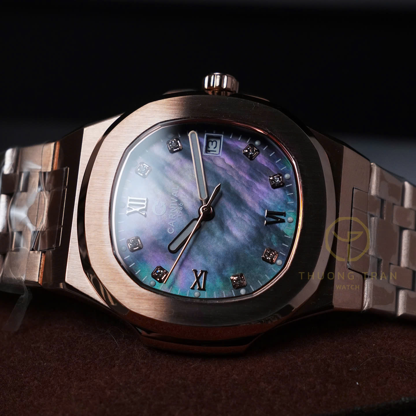 ĐỒNG HỒ NỮ CARNIVAL XÀ CỪ ĐEN 8160L-VH-DK BLACK MOP