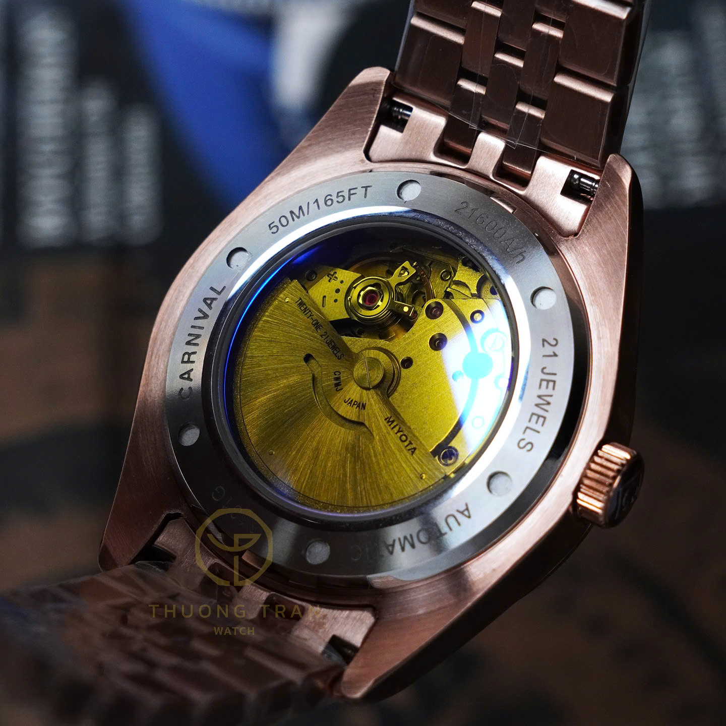 ĐỒNG HỒ NAM XÀ CỪ CARNIVAL AUTOMAITC 8131G-VH-BLACK MOP (XÀ CỪ ĐEN)