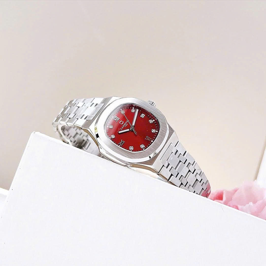ĐỒNG HỒ NỮ CARNIVAL 8160L-VT-ĐỎ