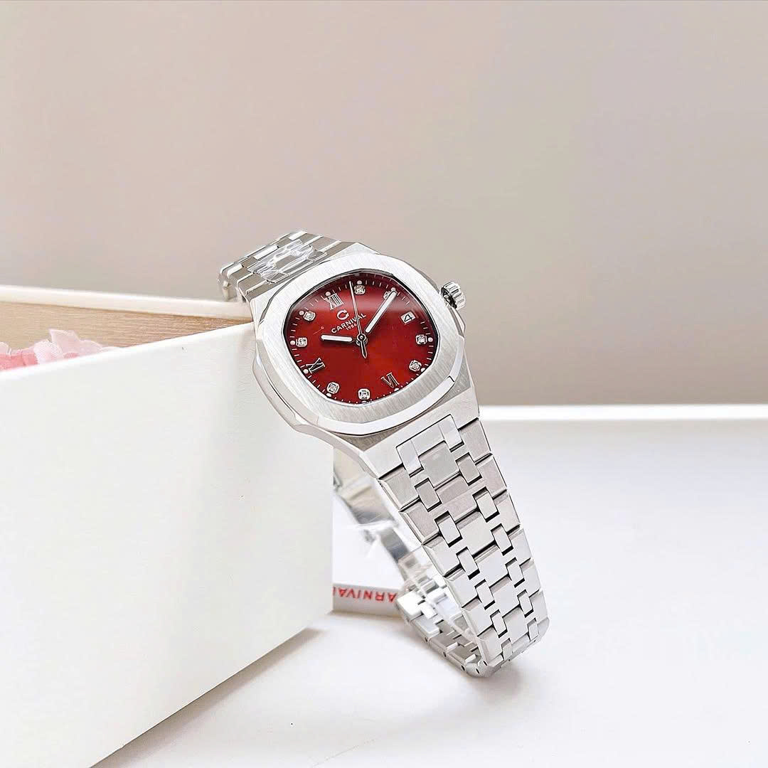 ĐỒNG HỒ NỮ CARNIVAL 8160L-VT-ĐỎ