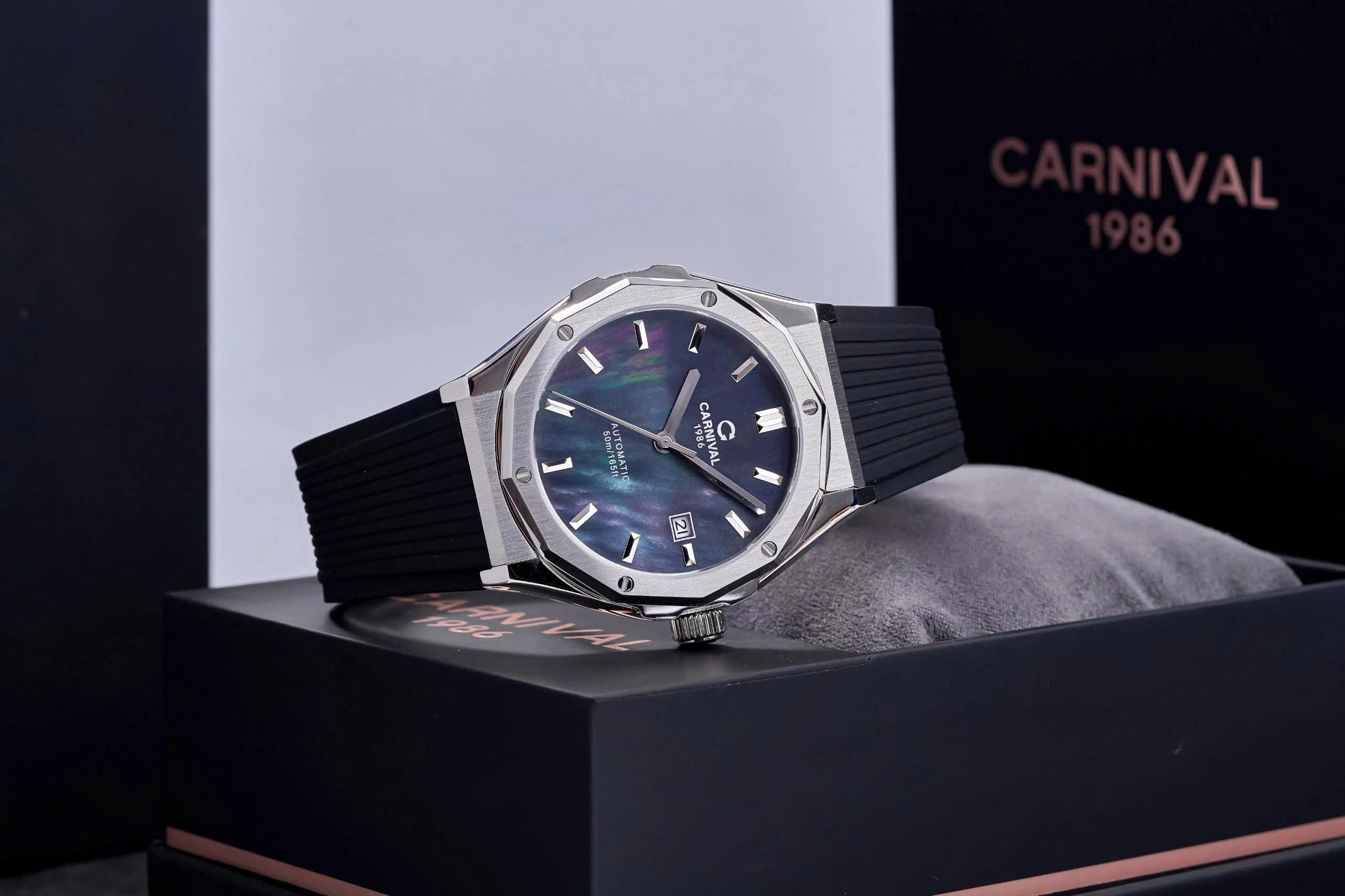 ĐỒNG HỒ NAM CARNIVAL AUTOMATIC 8168G-VT-DCS-DK BLACK MOP