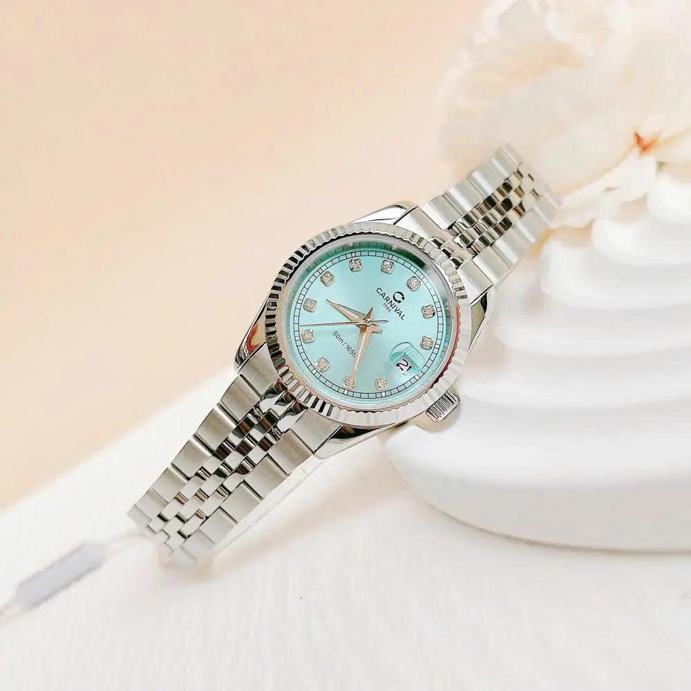 ĐỒNG HỒ NỮ CARNIVAL QUARTZ XANH ICEBLUE 8131L-VT-TX