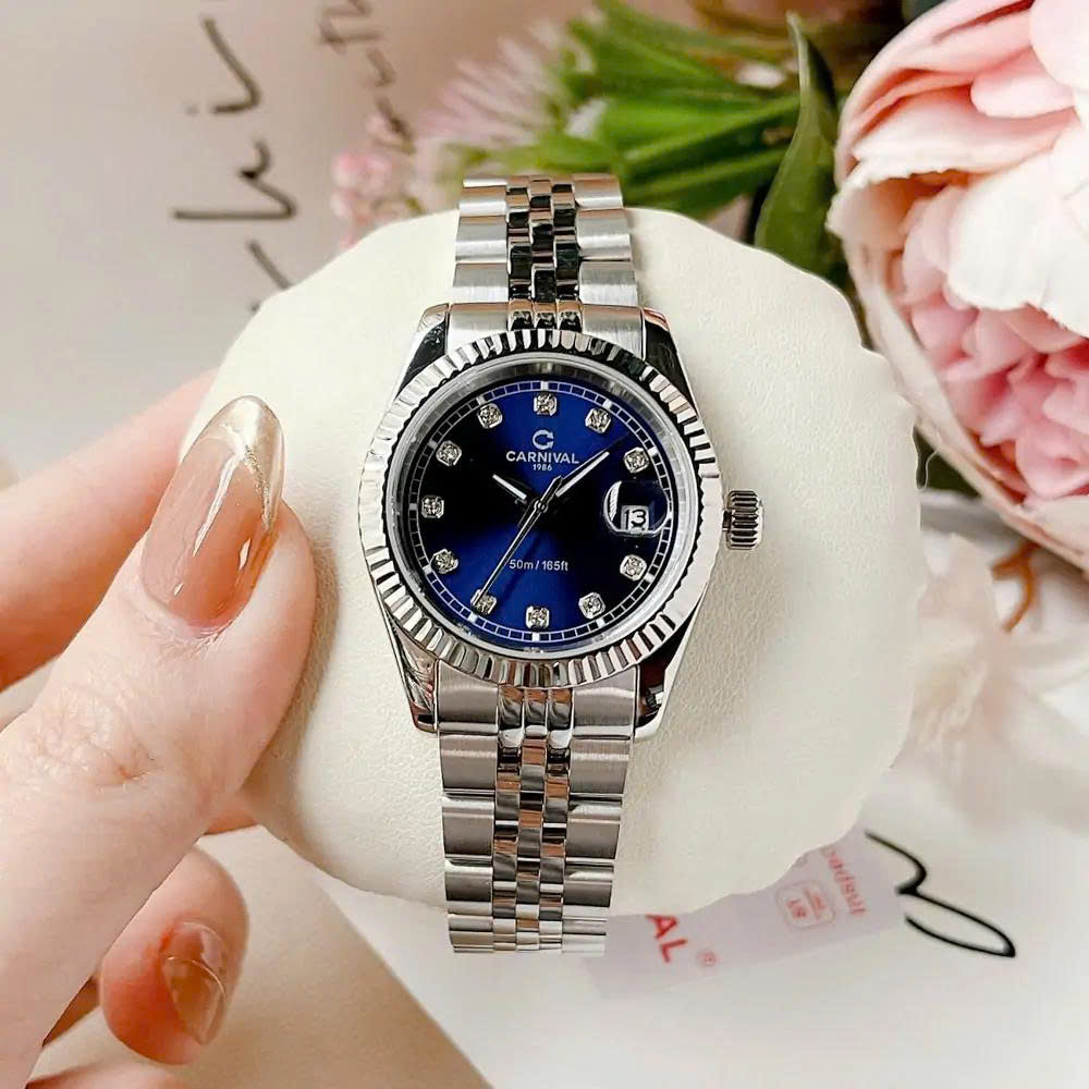ĐỒNG HỒ NỮ CARNIVAL QUARTZ XANH 8131L-VT-X