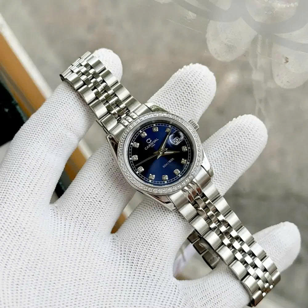 ĐỒNG HỒ NỮ CARNIVAL QUARTZ XANH DƯƠNG 8131L2-VT-X