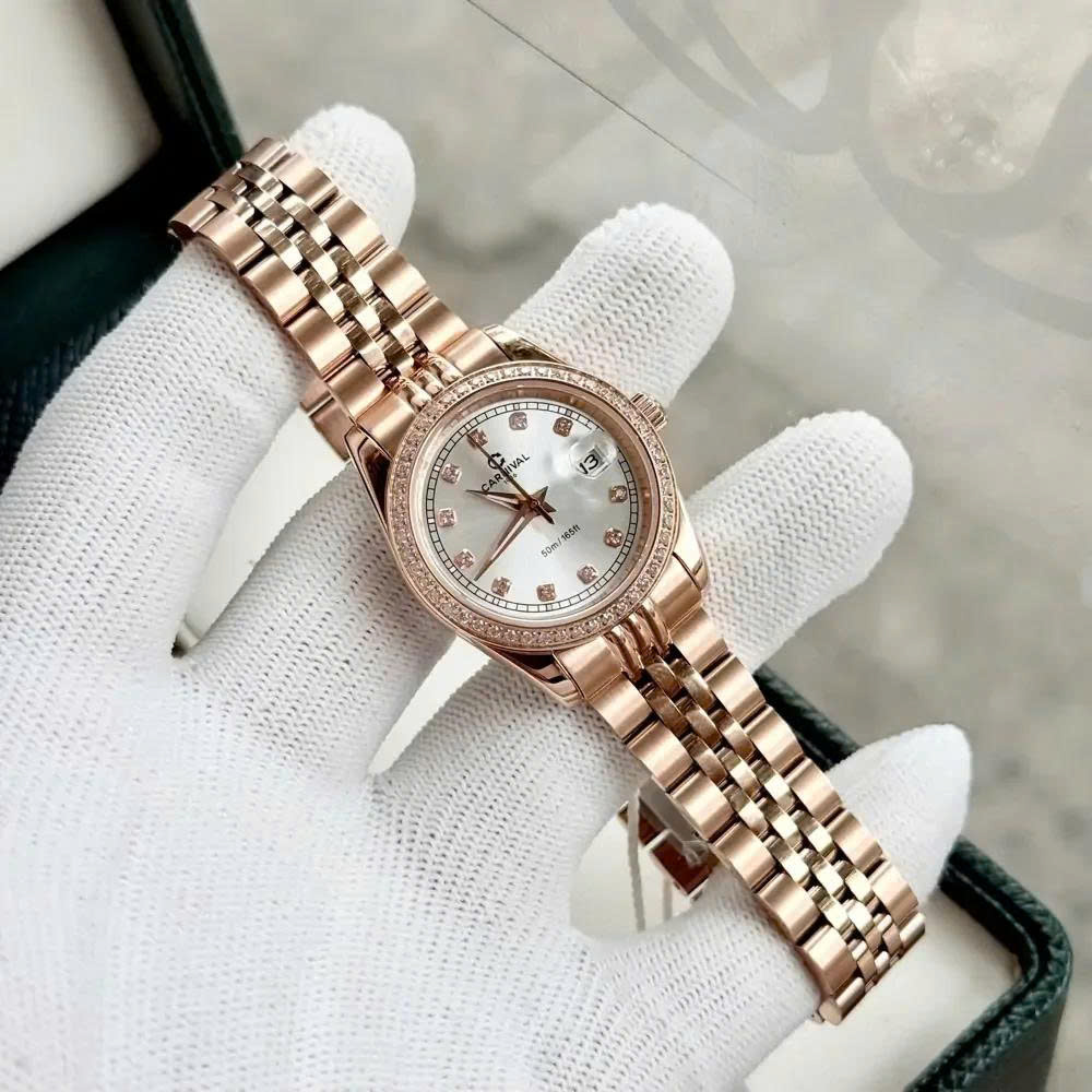 ĐỒNG HỒ NỮ CARNIVAL QUARTZ TRẮNG 8131L2-VH-T
