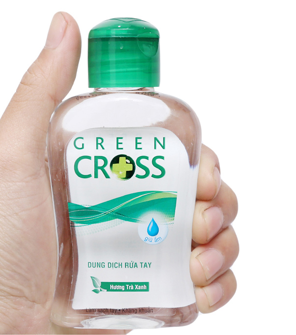 Nước rửa tay Green Cross hương trà xanh kháng khuẩn chai 100ml