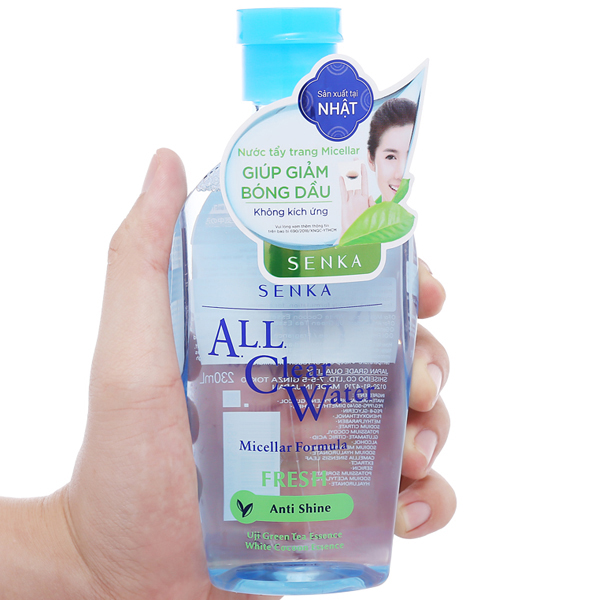 Nước tẩy trang Senka All Clear Water Fresh giảm mụn, kiểm soát nhờn chai 230ml