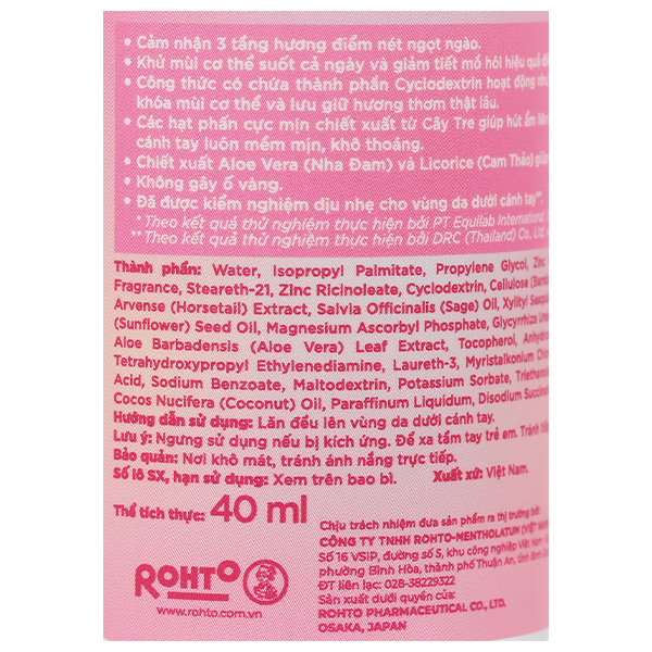 Lăn khử mùi Refre Whitening Perfume hương ngọt ngào chai 40 ml