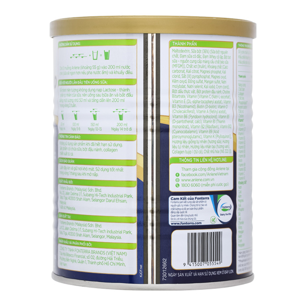Sữa bột Anlene Total 10 bổ sung dưỡng chất cho người trên 40 tuổi hương vani lon 400g