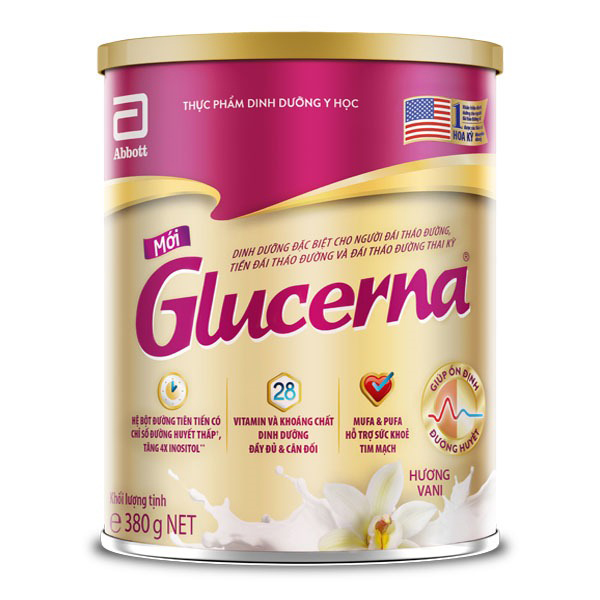 Sữa bột Glucerna cho người tiểu đường hương vani lon 380g